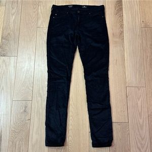 AG Adriano Goldschmied The Legging Super Skinny Black Crushed Velvet Women's 28R
